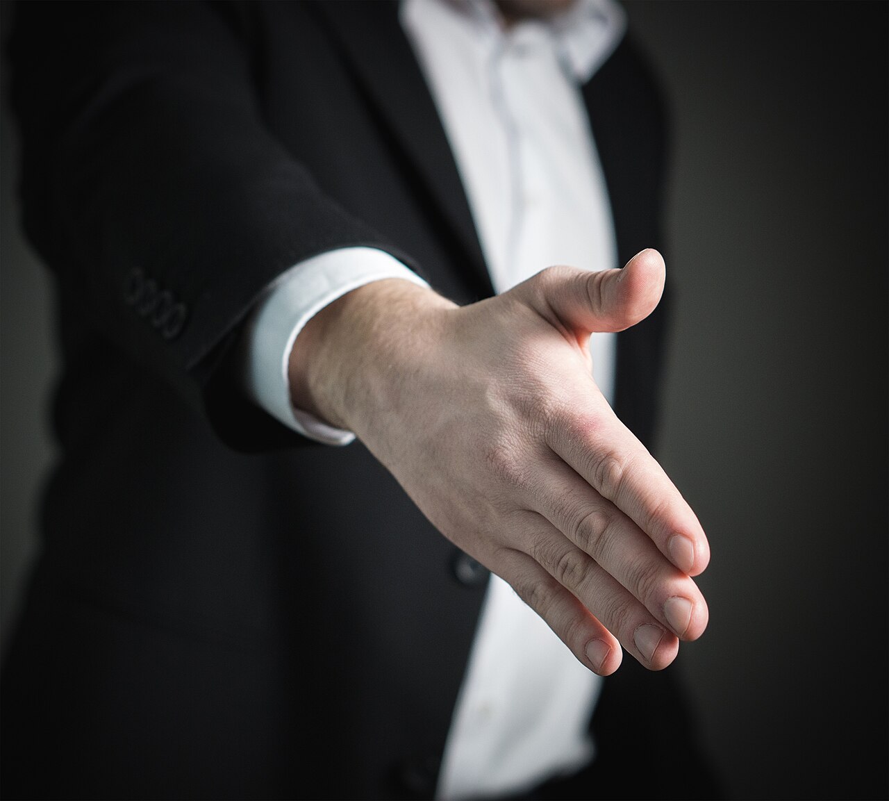Close-up of a business handshake